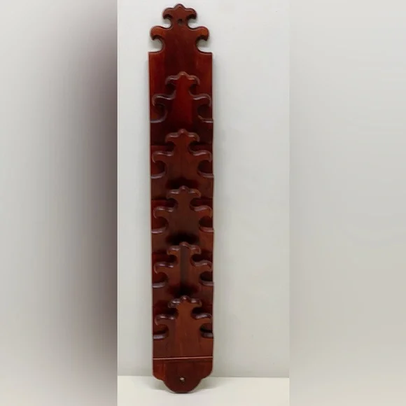 Mid Century Vintage Carl Forslund Solid Cherry Wood Wall Mounting Mail Holder